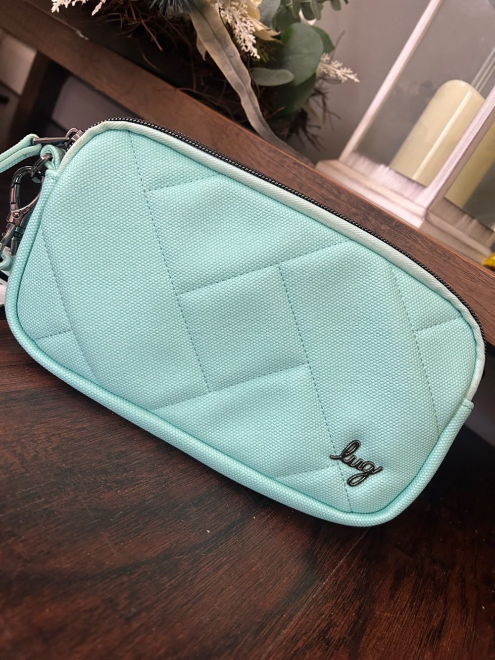 lug Quilted Aqua Cosmetic Case